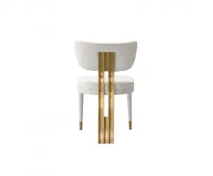 LivinHill Designová čalouněná jídelní židle Modig zlatá/bílá