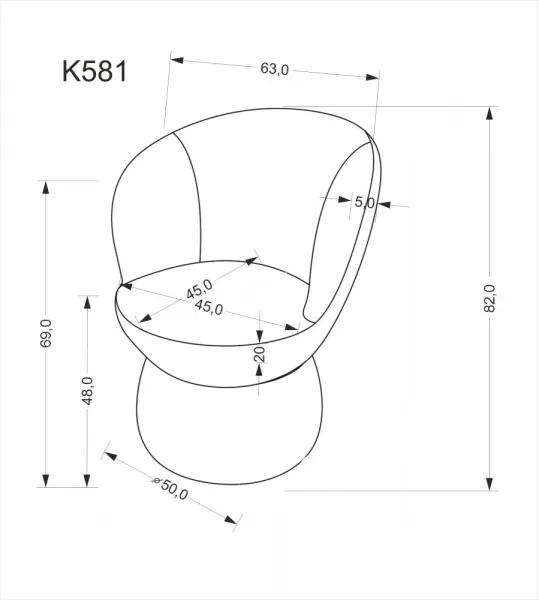 Otočné jedálenské kreslo K581 Halmar