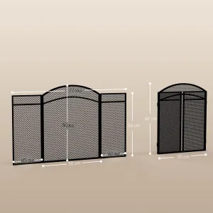 HOMCOM Zábrana ke krbu, vzor rybí kosti