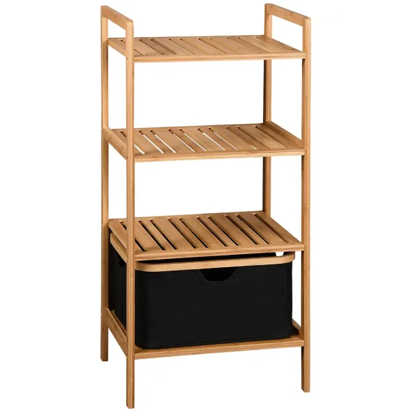 Bambusový regál s košem