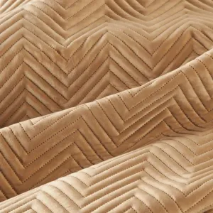 Domtextilu Hnedý zamatový prehoz na posteľ s geometrickým prešívaním Šírka: 220 cm | Dĺžka: 240 cm. Šírka: 220 cm | Dĺžka: 240 cm. 30114_24807