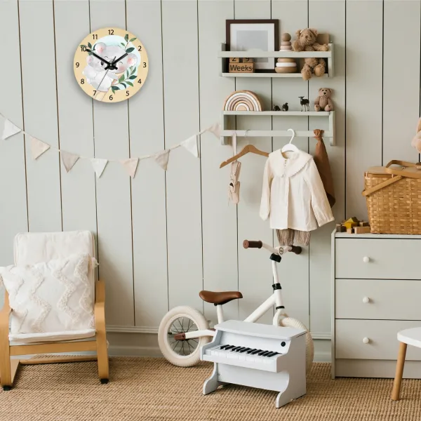 ModernClock Detské nástenné hodiny Ami Koala 30 cm viacfarebné II