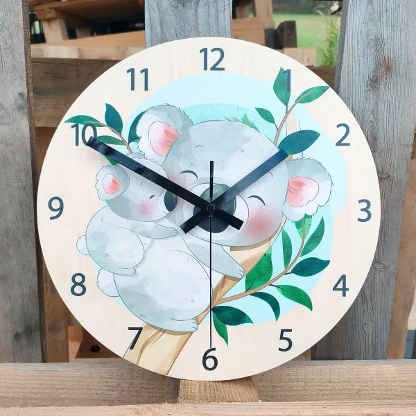 ModernClock Detské nástenné hodiny Ami Koala 30 cm viacfarebné II