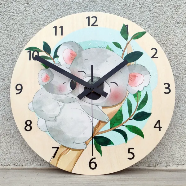 ModernClock Detské nástenné hodiny Ami Koala 30 cm viacfarebné II