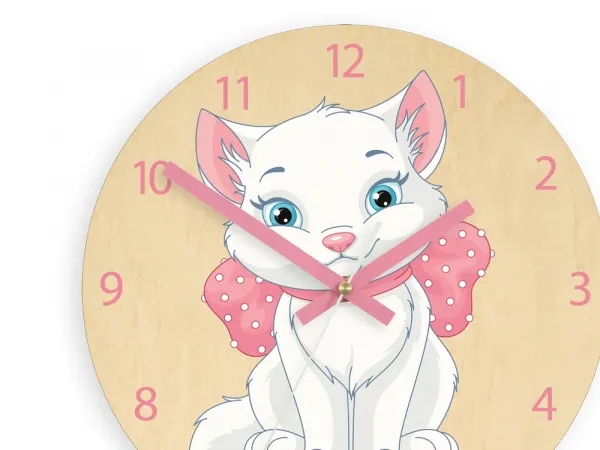 ModernClock Detské nástenné hodiny Ami Mačka 30 cm viacfarebné