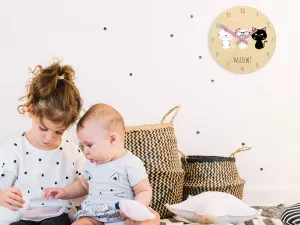 ModernClock Detské nástenné hodiny Ami Koťatá 30 cm viacfarebné