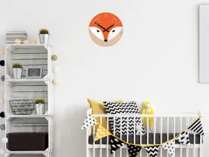 ModernClock Detské nástenné hodiny Liška 30 cm oranžové