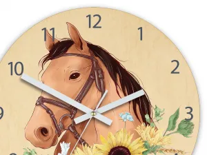 ModernClock Detské nástenné hodiny Ami Kôň hnedý 30 cm viacfarebné