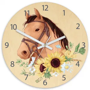 ModernClock Detské nástenné hodiny Ami Kôň hnedý 30 cm viacfarebné