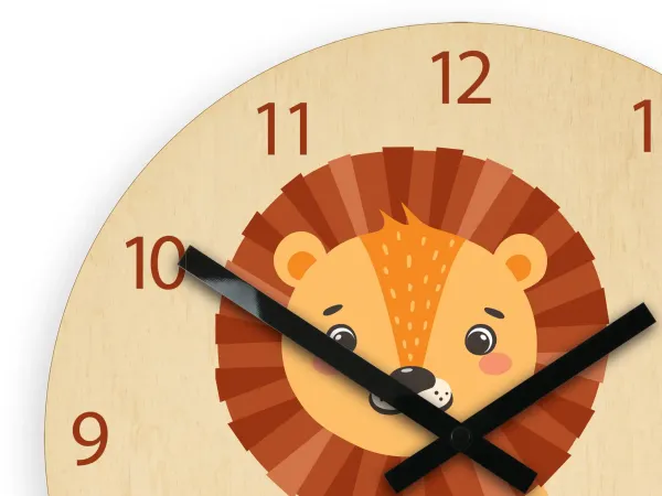 ModernClock Dětské nástěnné hodiny Ami Lev 30 cm vícebarevné
