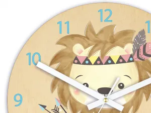ModernClock Detské nástenné hodiny Ami Lev indián 30 cm viacfarebné