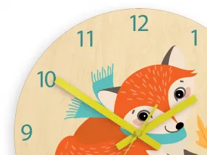 ModernClock Detské nástenné hodiny Ami Liška 30 cm viacfarebné