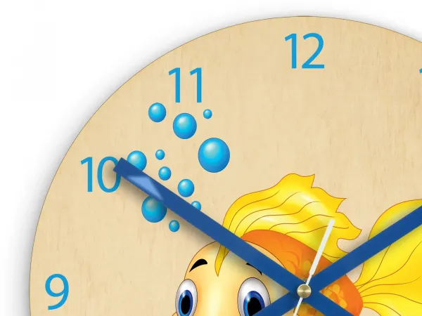 ModernClock Detské nástenné hodiny Ami Zlatá rybka 30 cm viacfarebné