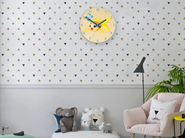 ModernClock Detské nástenné hodiny Ami Zlatá rybka 30 cm viacfarebné