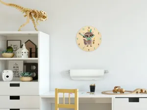 ModernClock Detské nástenné hodiny Ami Mýval 30 cm viacfarebné