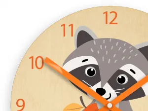ModernClock Detské nástenné hodiny Ami Mýval 30 cm viacfarebné II