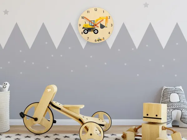 ModernClock Detské nástenné hodiny Ami Bager 30 cm viacfarebné