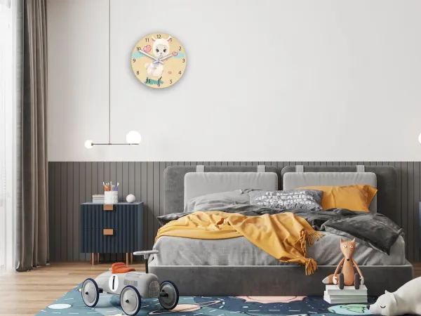 ModernClock Detské nástenné hodiny Ami Ovečka 30 cm viacfarebné