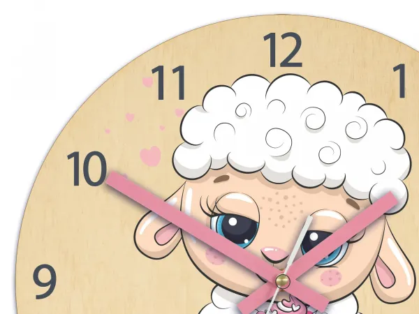 ModernClock Detské nástenné hodiny Ami Ovečka 30 cm viacfarebné II