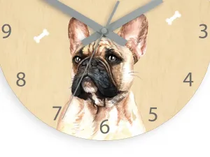 ModernClock Detské nástenné hodiny Ami Buldog 30 cm viacfarebné