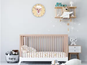 ModernClock Detské nástenné hodiny Ami Ovečka 30 cm viacfarebné II