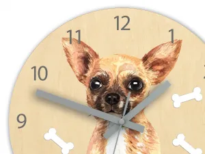 ModernClock Detské nástenné hodiny Ami Čivava 30 cm viacfarebné