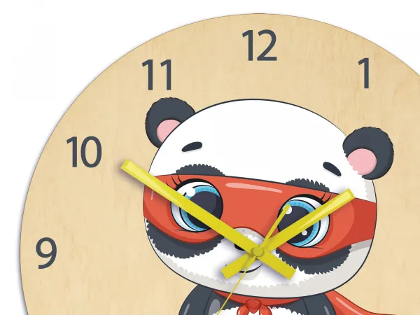 ModernClock Detské nástenné hodiny Ami Panda hrdina 30 cm viacfarebné