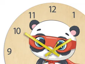 ModernClock Detské nástenné hodiny Ami Panda hrdina 30 cm viacfarebné