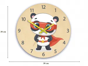 ModernClock Detské nástenné hodiny Ami Panda hrdina 30 cm viacfarebné