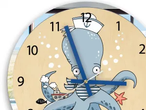 ModernClock Detské nástenné hodiny Mirro Chobotnica 30 cm viacfarebné
