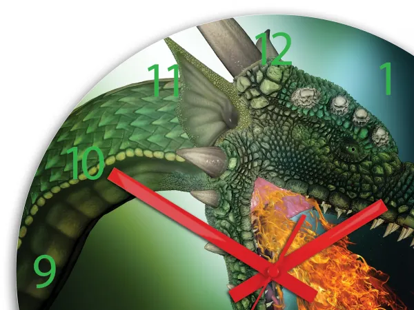 ModernClock Detské nástenné hodiny Ami Dragon 30 cm viacfarebné