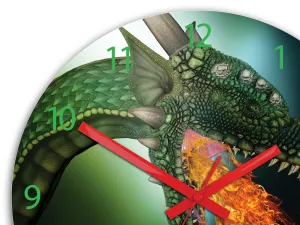 ModernClock Detské nástenné hodiny Ami Dragon 30 cm viacfarebné
