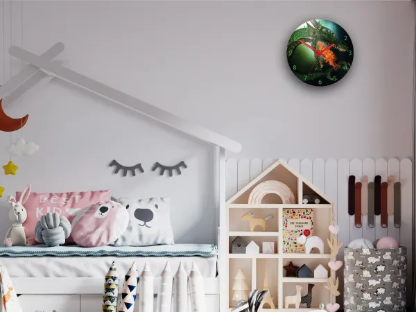 ModernClock Detské nástenné hodiny Ami Dragon 30 cm viacfarebné