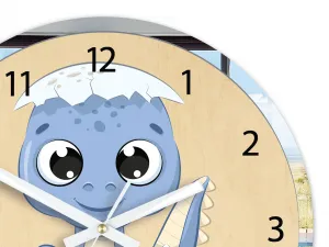 ModernClock Detské nástenné hodiny Mirro Dinosaurus 30 cm viacfarebné