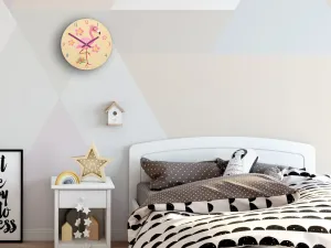 ModernClock Detské nástenné hodiny Ami Plameňák 30 cm viacfarebné
