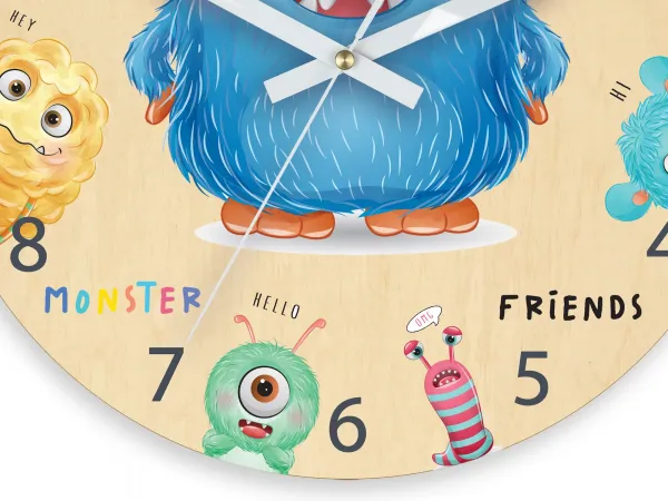 ModernClock Detské nástenné hodiny Ami Príšerky 30 cm viacfarebné