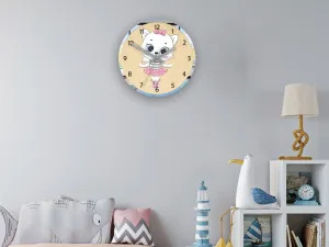 ModernClock Dětské nástěnné hodiny Mirro Kotě 30 cm vícebarevné