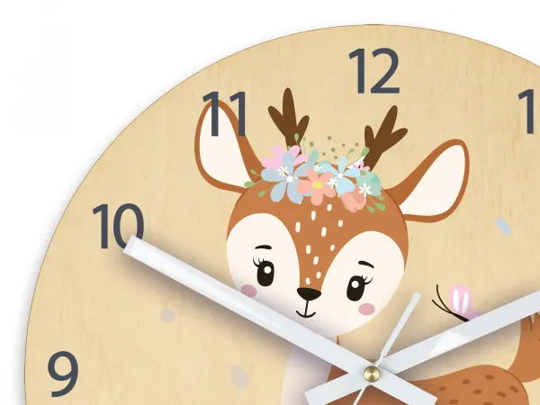 ModernClock Detské nástenné hodiny Ami Jelínek s kvetmi 30 cm viacfarebné