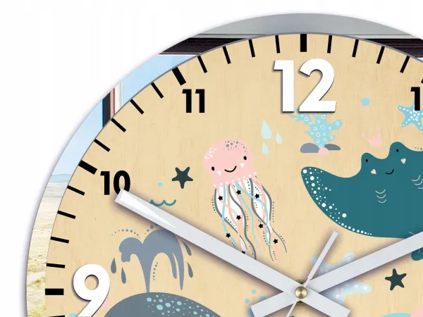 ModernClock Detské nástenné hodiny Mirro Oceán 30 cm viacfarebné