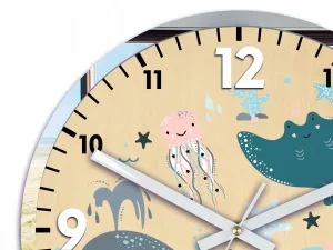 ModernClock Detské nástenné hodiny Mirro Oceán 30 cm viacfarebné