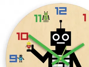 ModernClock Detské nástenné hodiny Ami Robot 30 cm viacfarebné