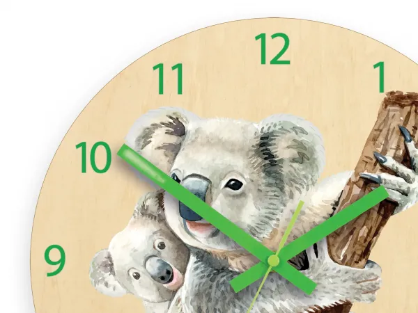 ModernClock Detské nástenné hodiny Ami Koala 30 cm viacfarebné