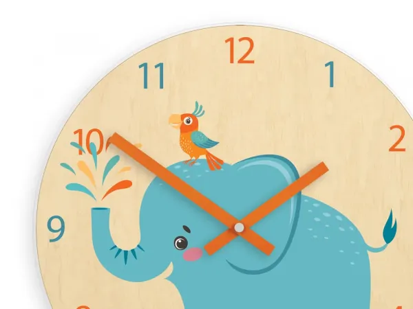 ModernClock Detské nástenné hodiny Ami Slon 30 cm viacfarebné