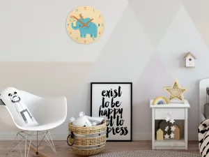ModernClock Detské nástenné hodiny Ami Slon 30 cm viacfarebné