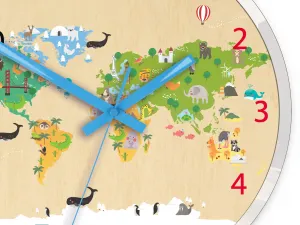 ModernClock Detské nástenné hodiny Mirro Svet 30 cm viacfarebné