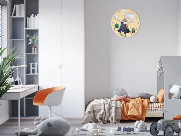 ModernClock Detské nástenné hodiny Ami Sopka 30 cm viacfarebné