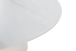 LivinHill Jídelní stůl Modig 120 cm eko kůže ecru/mramor