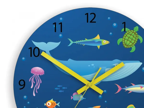 ModernClock Detské nástenné hodiny Podmorský svet 30 cm viacfarebné