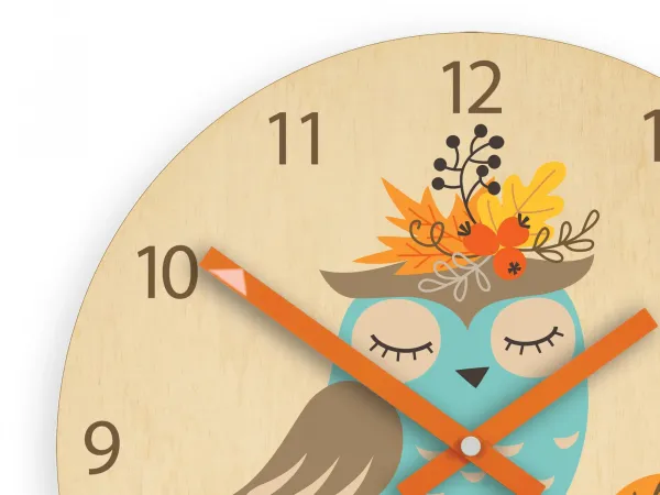ModernClock Detské nástenné hodiny Ami Sova 30 cm viacfarebné