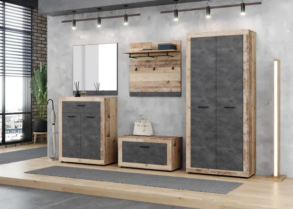 Vivaldi Komoda Luna 89,9 cm dub Matera svetlý/sivá
